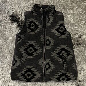 Cruel Girl Black and Gray Patterned Vest